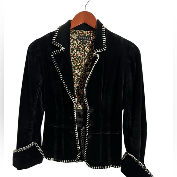 bebe Velvet Embroidered Blazer Jacket XS Vintage - Picture 5 of 14